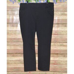 Liz Claiborne Amber Black Pull On Trouser Pants Size 18 Straight Leg Career
